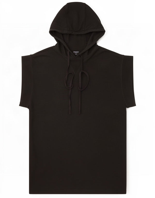 Zara Robe à capuche surdimensionnée à manches courtes pour femme UK 10 Petit coton noir