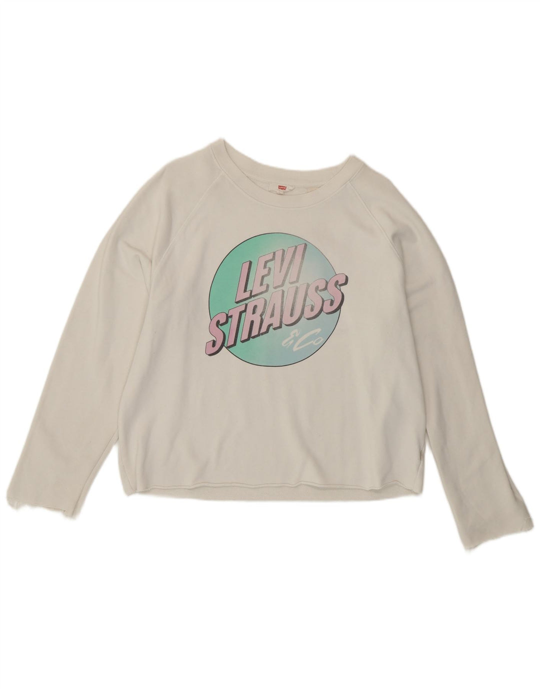Levi's Sweat-shirt graphique pour femme UK 16 Large Blanc Coton