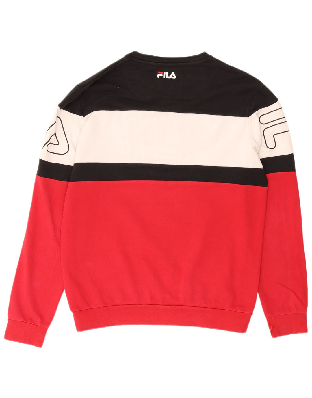Fila Sweat-shirt graphique pour homme en coton color block Rouge Large
