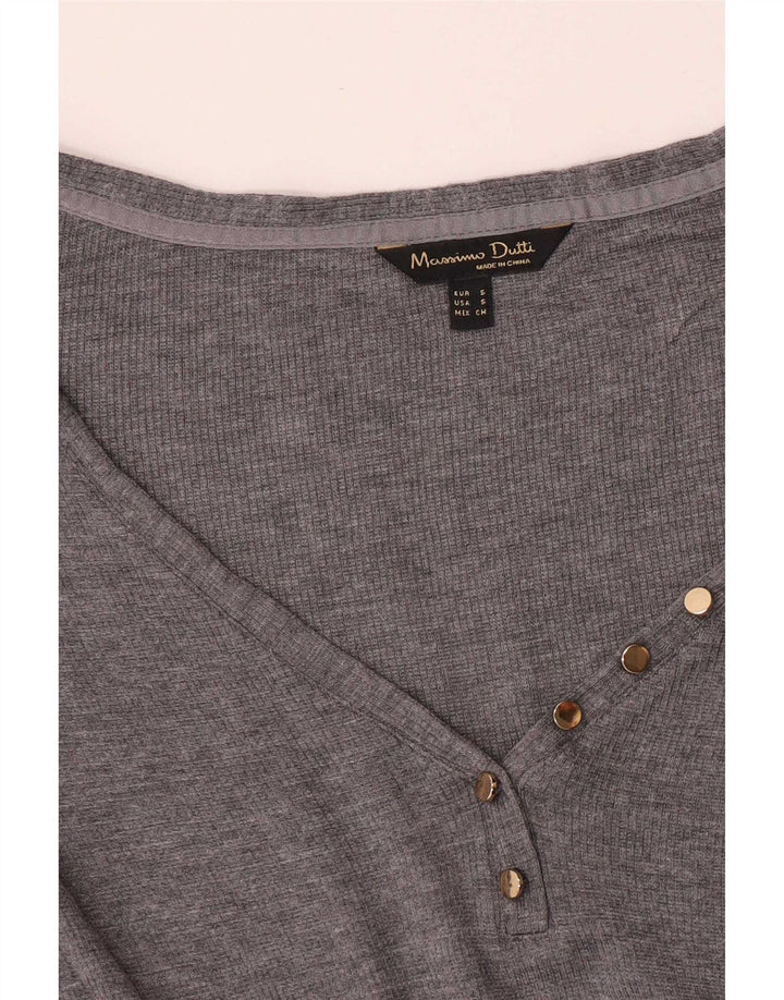 Massimo Dutti Haut à manches longues pour femme UK 10 Small Gris