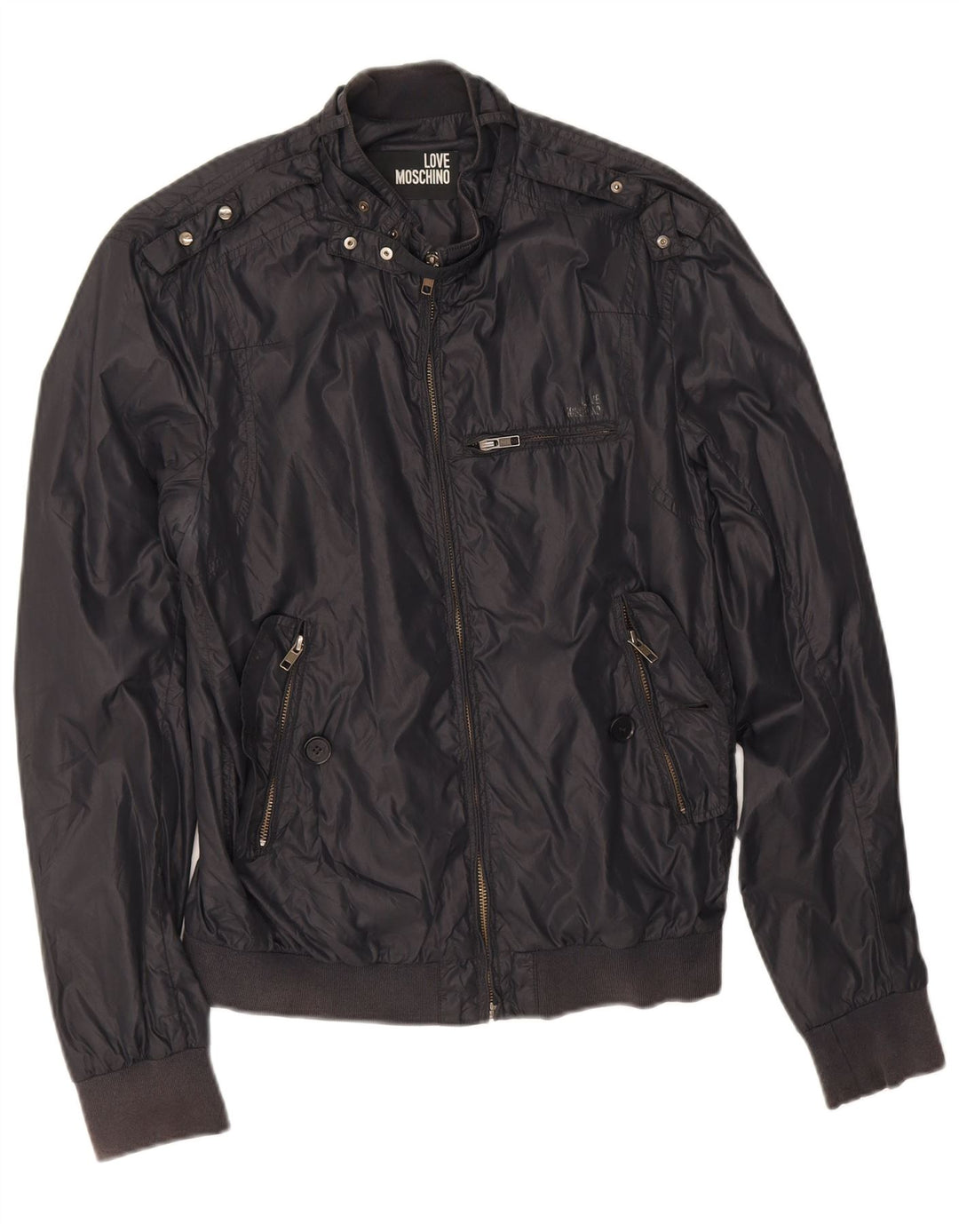 Moschino Veste Bomber Homme UK 38 Medium Noir Polyamide