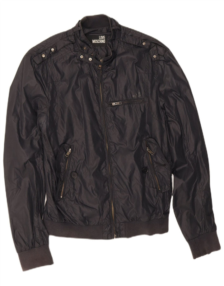Moschino Veste Bomber Homme UK 38 Medium Noir Polyamide