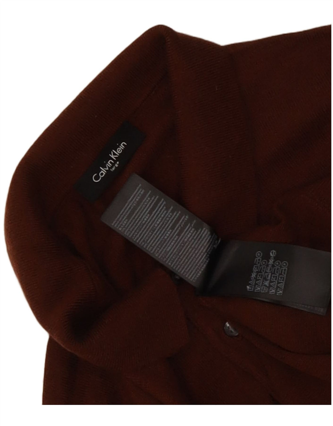 Calvin Klein Pull à col polo pour homme en laine marron Taille L