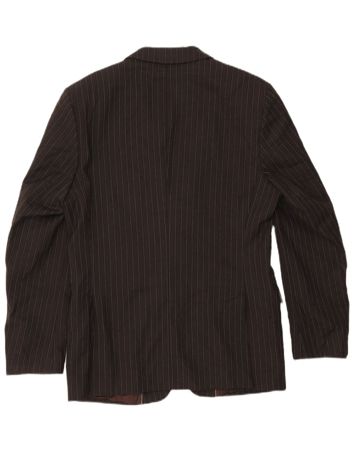 Zara Veste blazer à 2 boutons pour homme EU 50 Rayonne à fines rayures Marron moyen