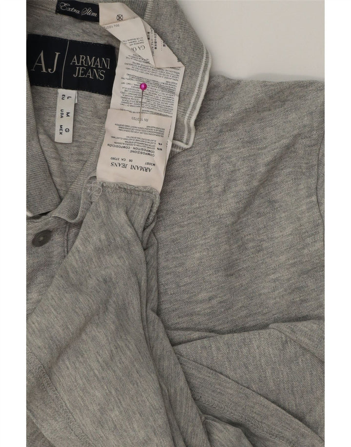 Armani Jeans Polo Extra Slim Fit Homme Gris Moyen Coton