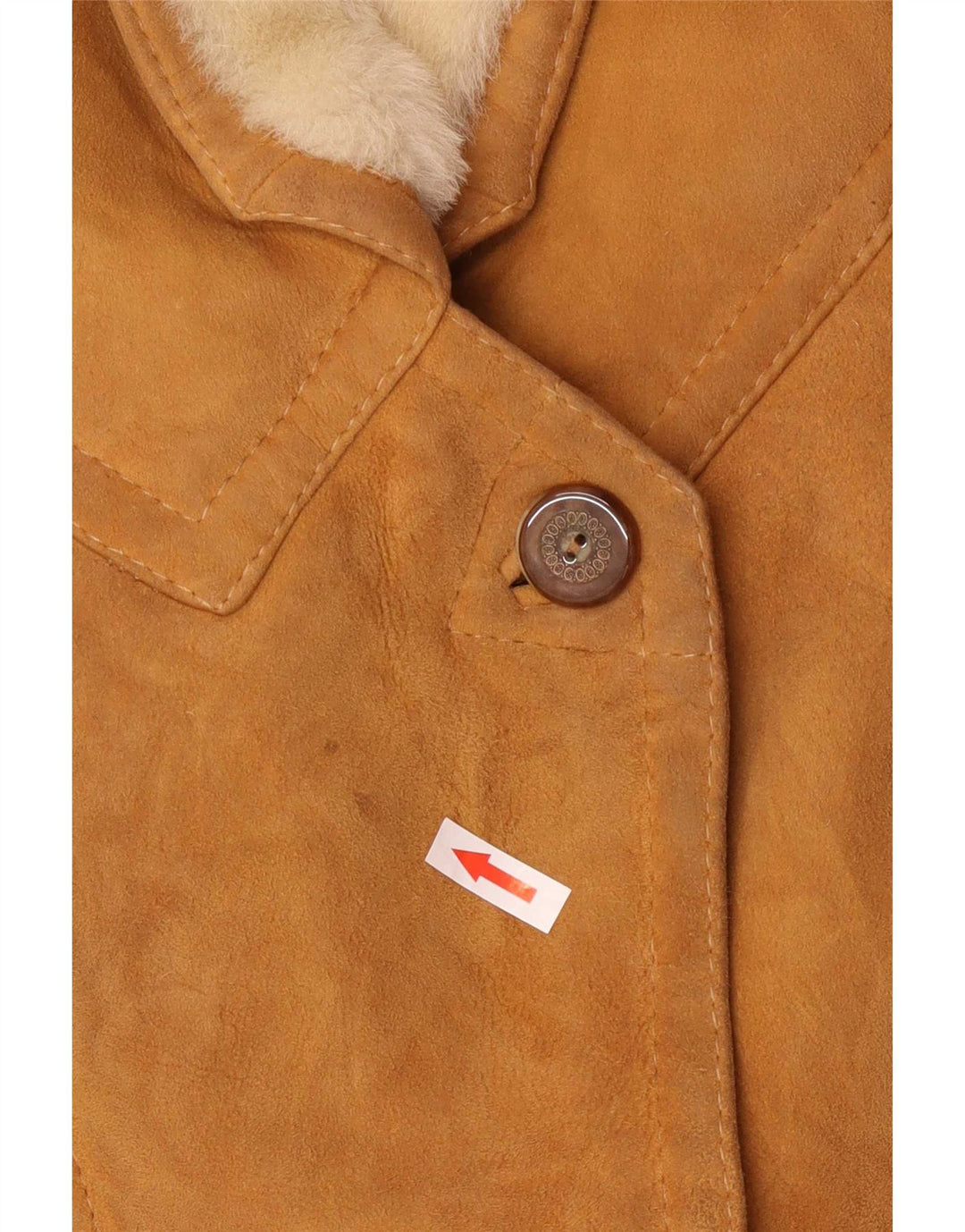 veste en peau de mouton surdimensionnée vintage pour femme IT 42 Colorblock brun moyen