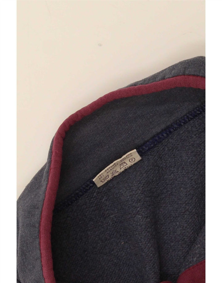 Roby Sweat-shirt à col boutonné pour homme en coton color block bleu marine moyen