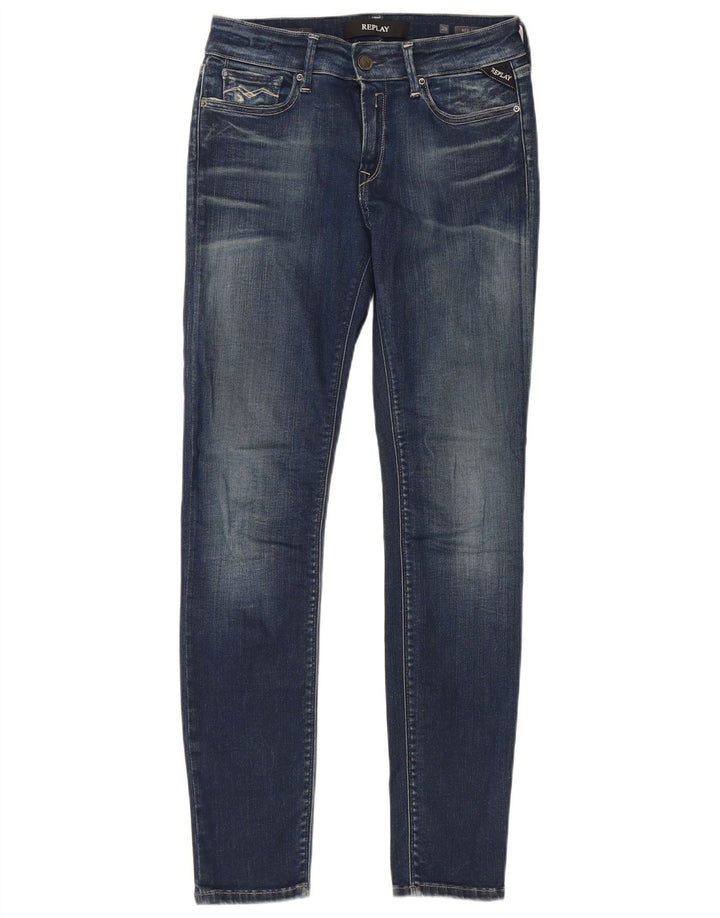 REPLAY Femme Jean Skinny New Luz W28 L30 Bleu