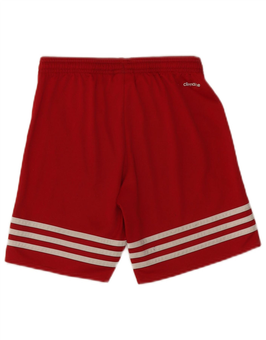 ADIDAS Boys Climalite Sport Shorts 9-10 Years Medium Red Polyester