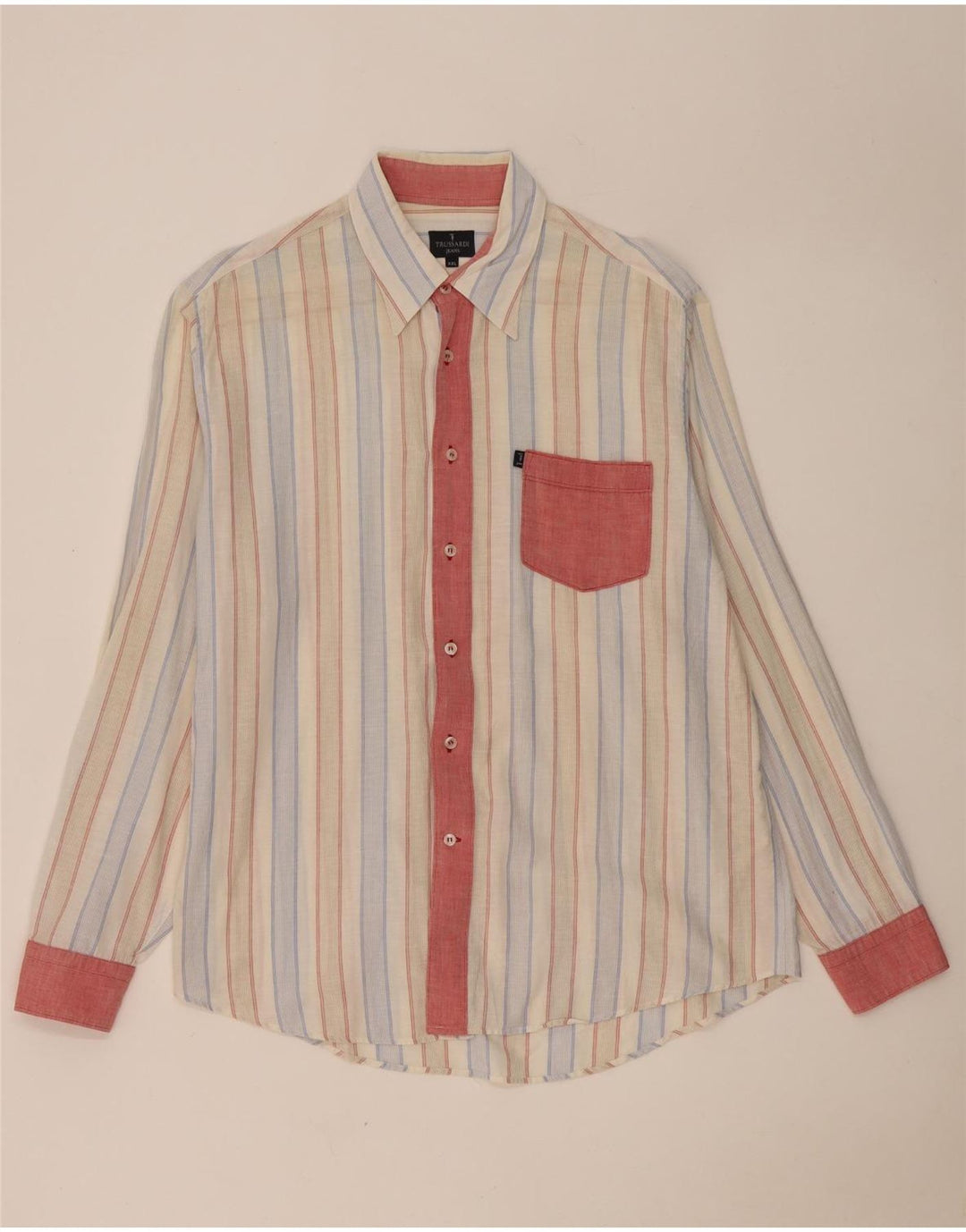 Trussardi Jeans Chemise Homme 2XL Rayé Multicolore