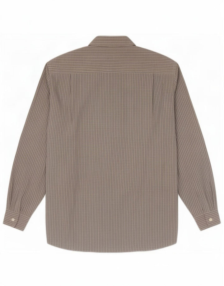 Stefanel Chemise Homme Grand Carreau Beige Coton