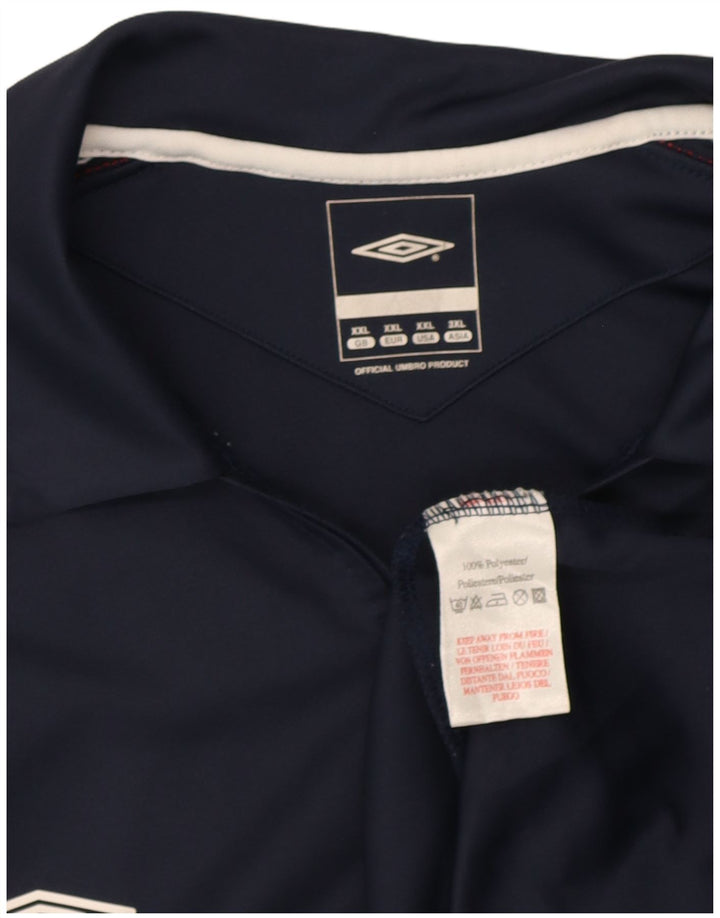 Umbro Polo à col zippé pour homme 2XL Bleu marine Colorblock Polyester