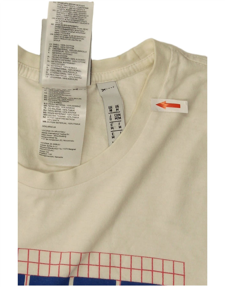 Adidas T-shirt graphique pour homme en coton blanc cassé moyen