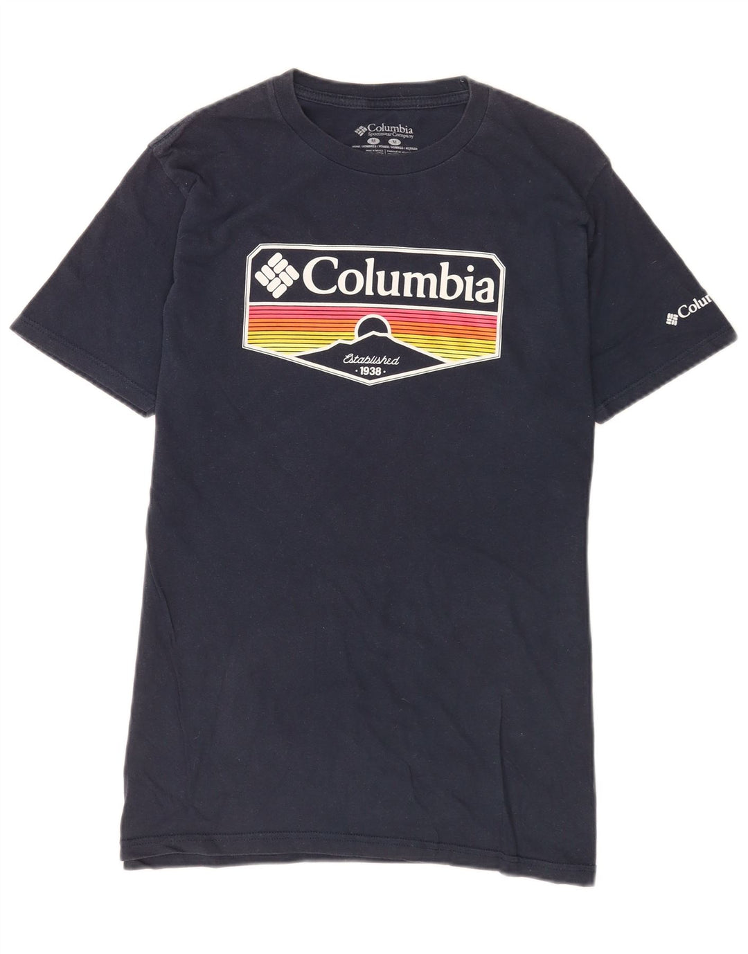 Columbia T-Shirt Graphique Homme Bleu Marine Moyen Coton