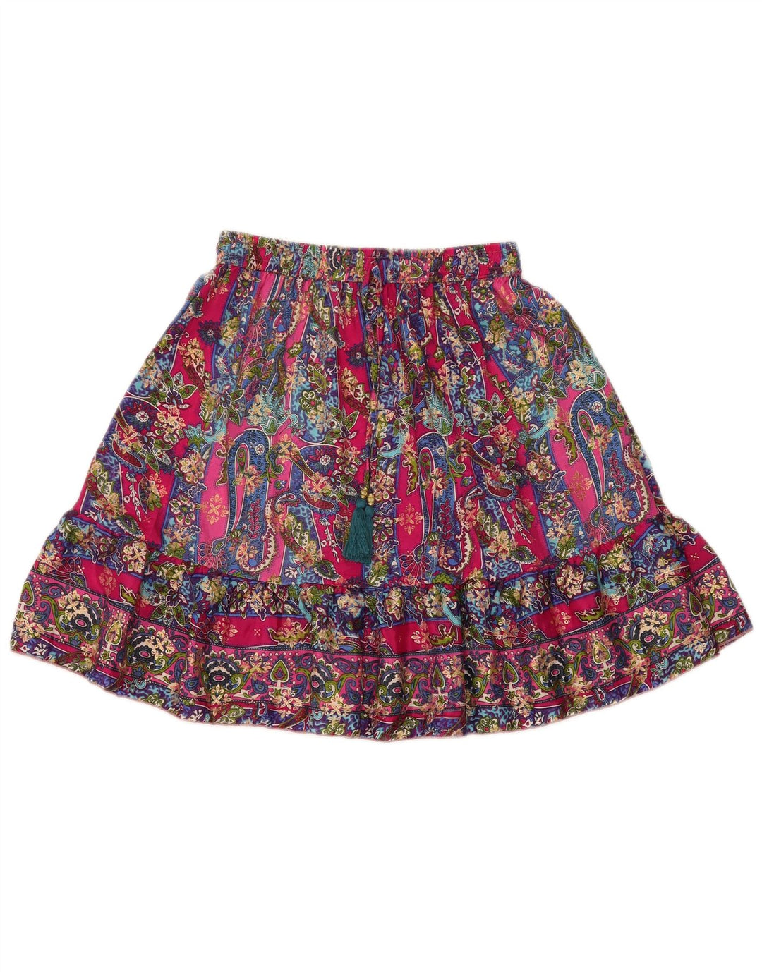 VINTAGE Jupe évasée Femme W22 2XS Paisley Multicolore