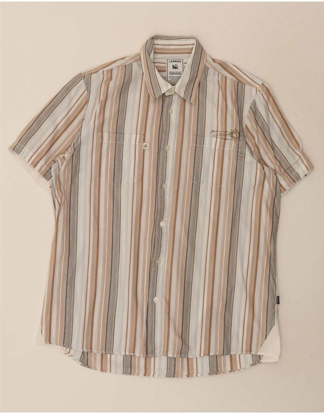 Lerros Chemise à Manches Courtes Homme Coton Rayé Multicolore Moyen