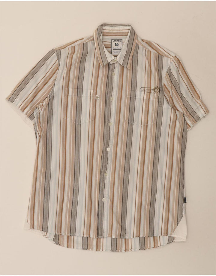 Lerros Chemise à Manches Courtes Homme Coton Rayé Multicolore Moyen
