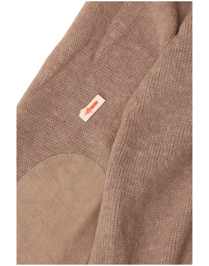 vintage Mens Cardigan Pull Grand Brun Moucheté