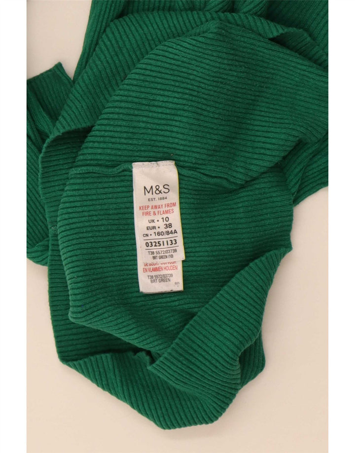 Marks & Spencer Pull col roulé pour femme UK 10 Small Vert Viscose