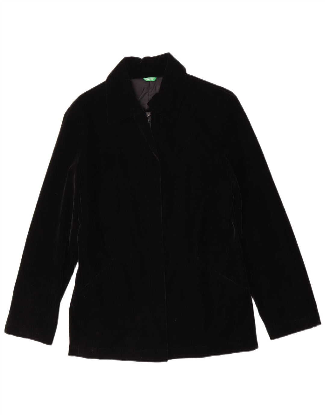 Benetton Veste En Velours Côtelé IT 42 Acrylique Noir Moyen Femme