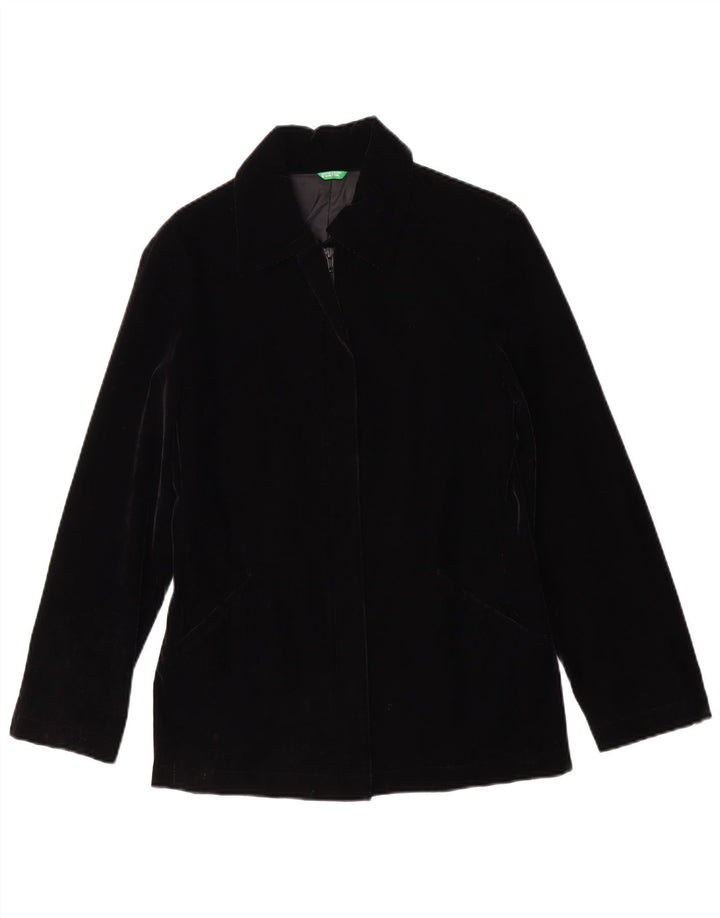 Benetton Veste En Velours Côtelé IT 42 Acrylique Noir Moyen Femme