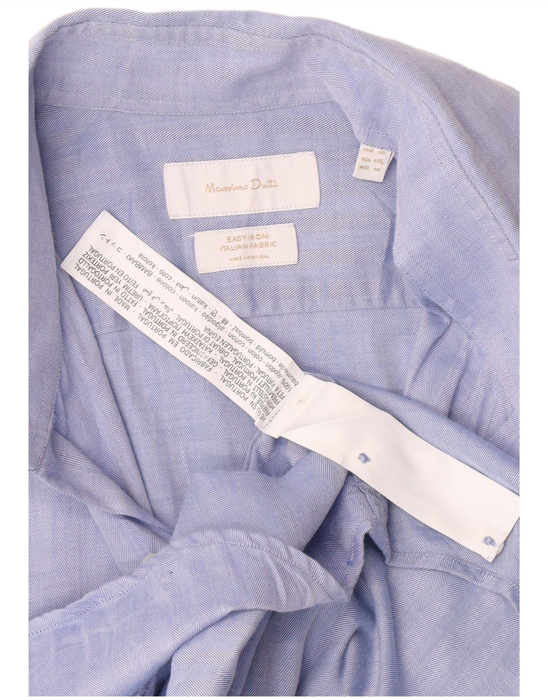 Massimo Dutti Chemise Homme EU 40 15 1/2 Coton Bleu Moyen