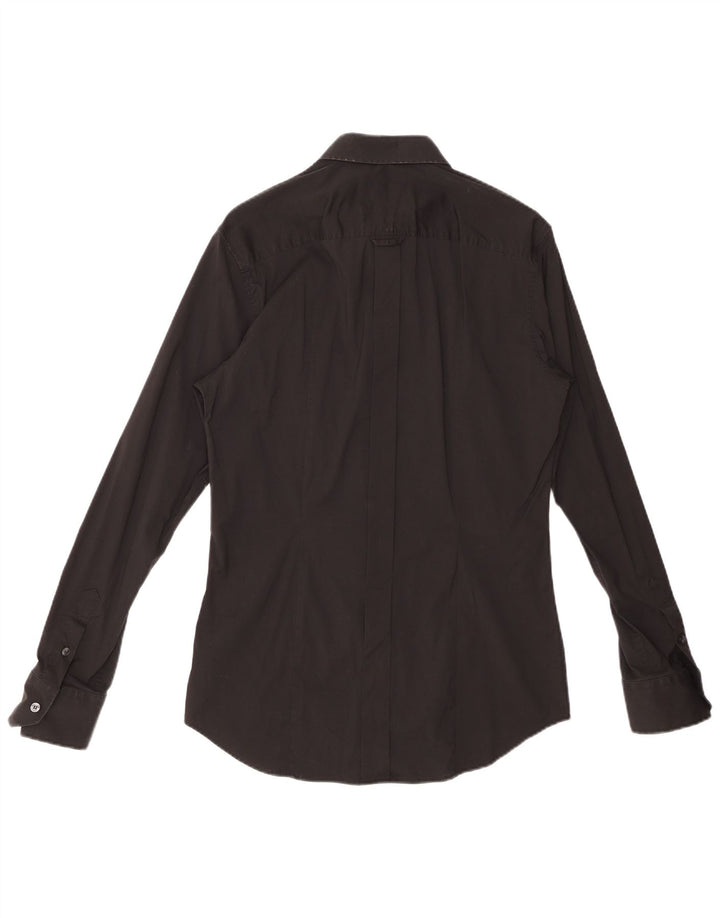 DOLCE & GABBANA Chemise Homme Taille 16 41 Grand Coton Noir