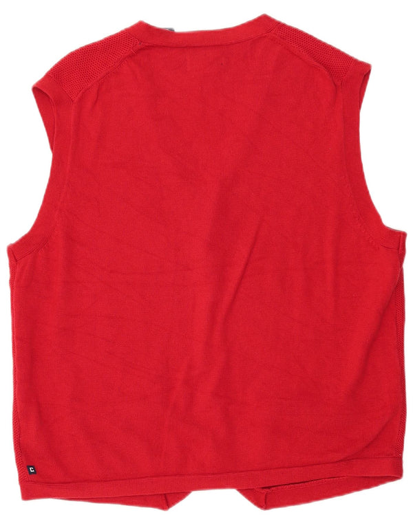 CHAPS Cardigan sans manches pour homme en coton rouge Large