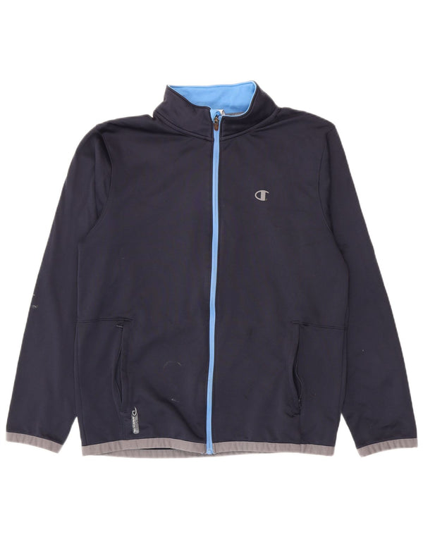 Champion Veste de Survêtement Homme Bleu Marine Moyen Polyester Colorblock