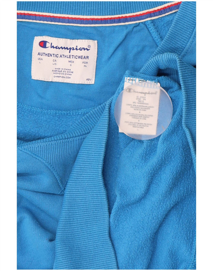 CHAMPION Sweat-shirt graphique pour femme UK 16 Large Bleu Coton