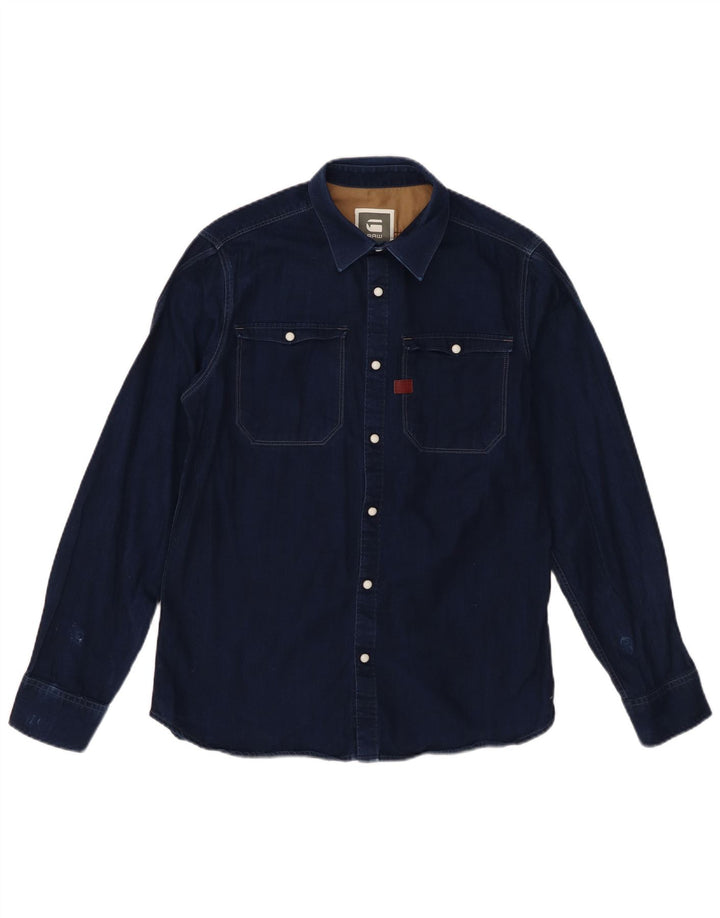 G-Star Chemise en Jean Homme Bleu Marine Moyen Coton