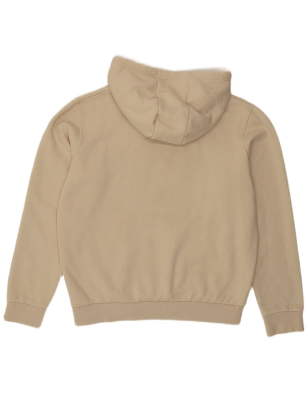 Ellesse Pull à capuche surdimensionné graphique pour femme UK 12 Coton beige moyen