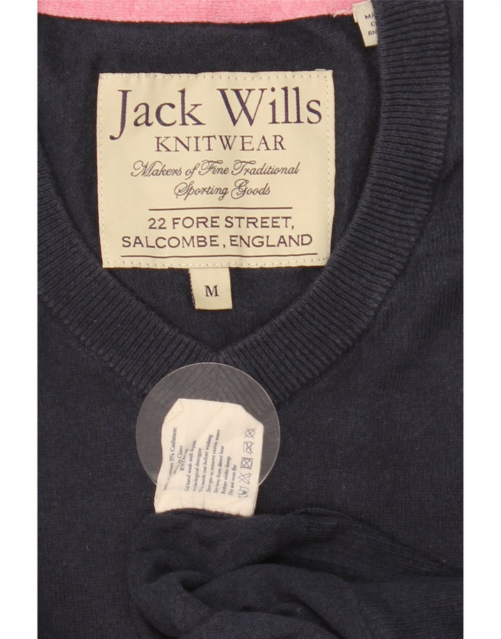 JACK WILLS Pull Col V Homme Bleu Marine Moyen Coton