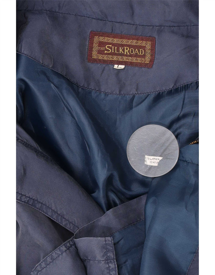 vintage Mens Utility Jacket UK 40 Grande Soie Bleu Marine