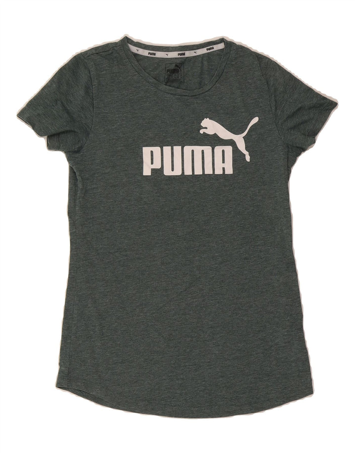 PUMA Womens Graphic T-Shirt Top UK 10 Small  Green Polyester Vintage Puma and Second-Hand Puma from Messina Hembry 