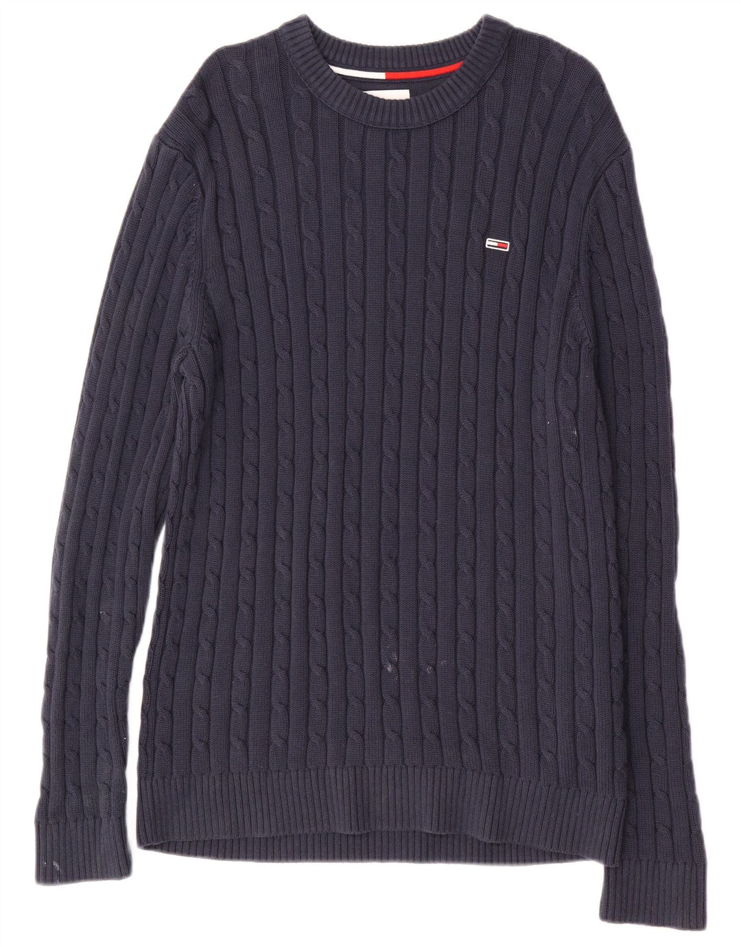 TOMMY HILFIGER Pull Graphique Ras du Cou Homme Bleu Marine Moyen