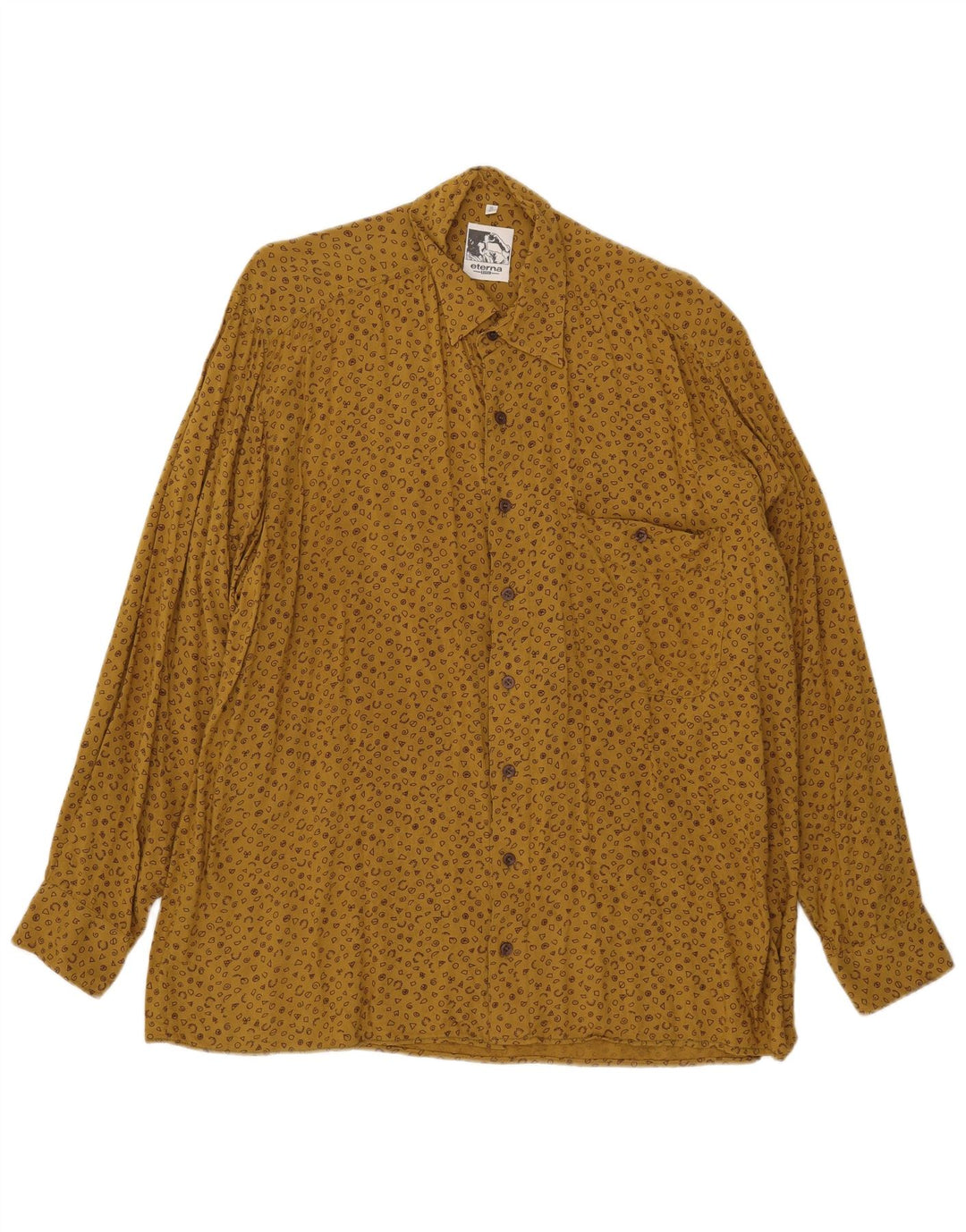 Eterna Chemise à motif abstrait pour homme Taille 41 16 Grand Jaune