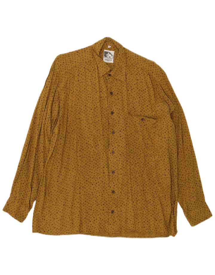 Eterna Chemise à motif abstrait pour homme Taille 41 16 Grand Jaune