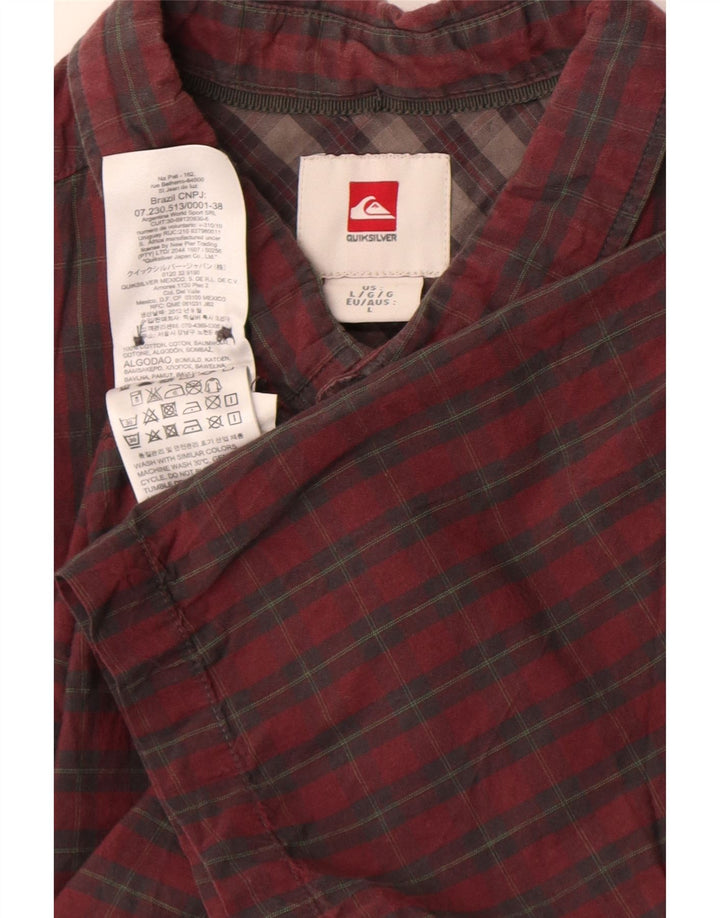 Quiksilver Chemise à manches courtes pour homme en coton à carreaux rouges