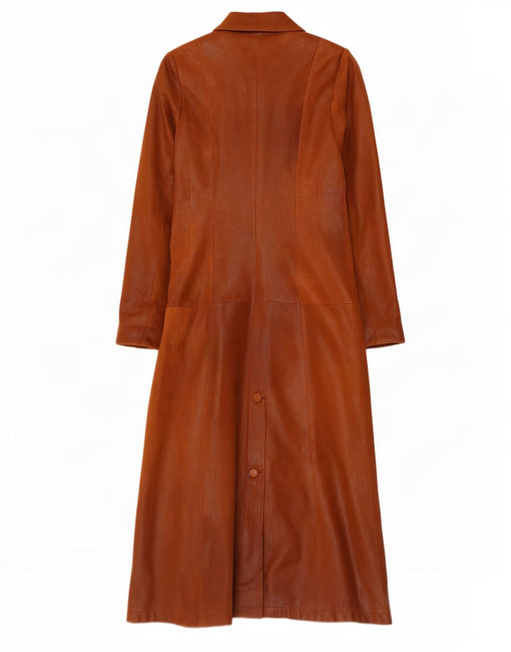 manteau en cuir femme vintage UK 12 Brun moyen