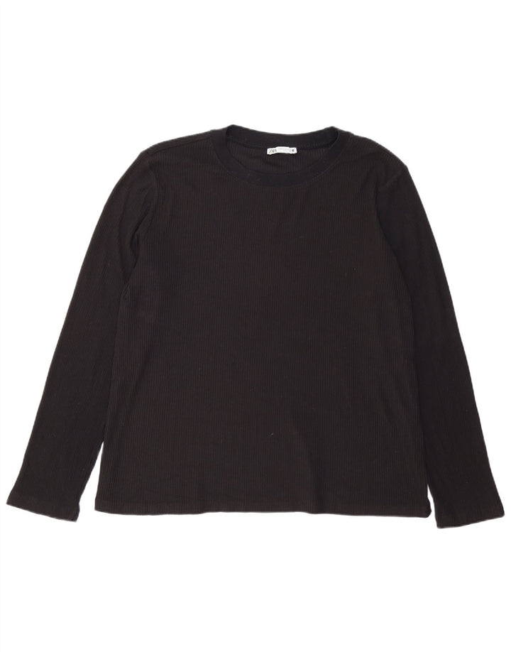 Zara Femme Top Manches Longues UK 18 XL Noir