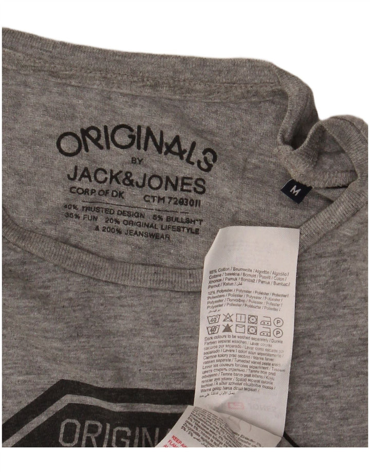 Jack & Jones T-Shirt Graphique Homme Gris Moyen Moucheté Coton