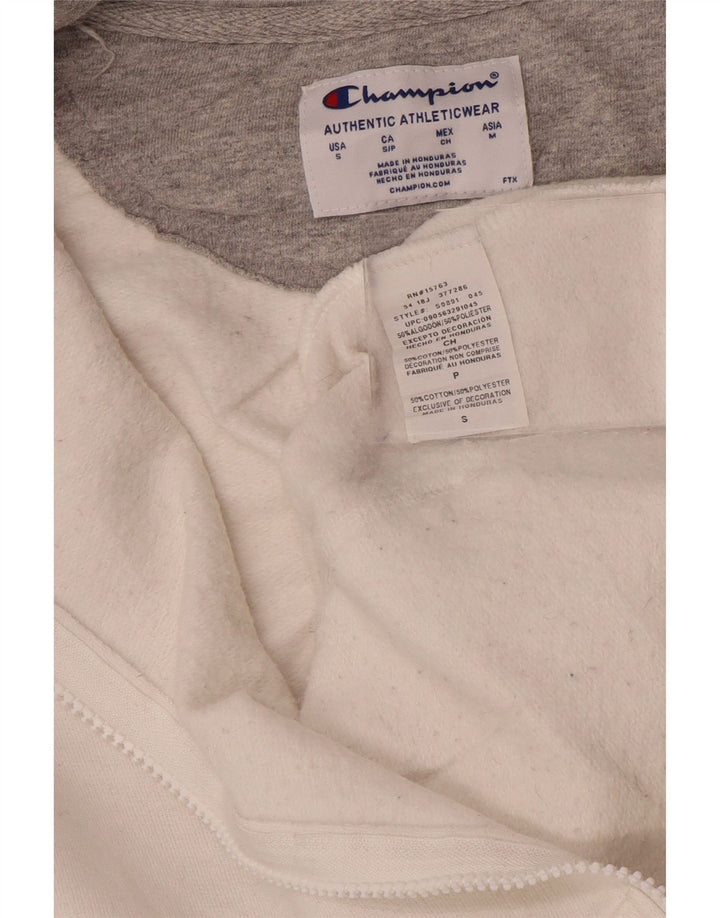 Champion Pull à capuche zippé pour homme Petit coton blanc