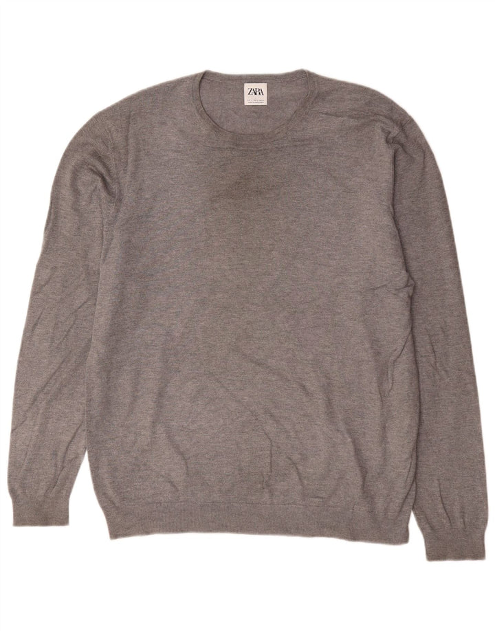 Zara Pull ras du cou pour homme, grand gris