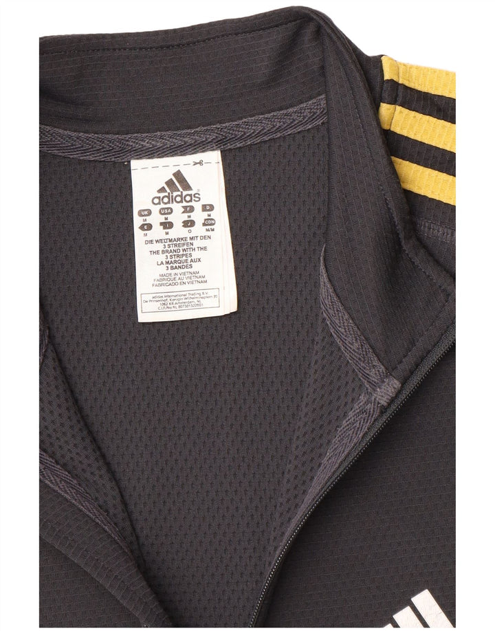 Adidas Hommes Climalite Zip Neck Pull Survêtement Haut Gris Moyen Polyester