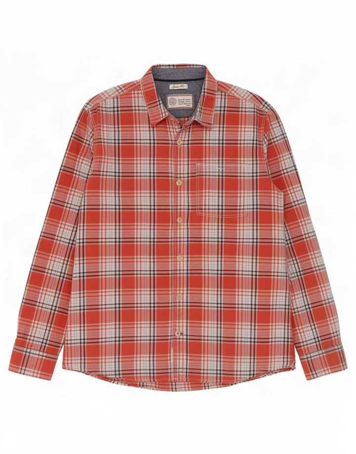 Fat Face Chemise classique pour homme XL en coton à carreaux rouges
