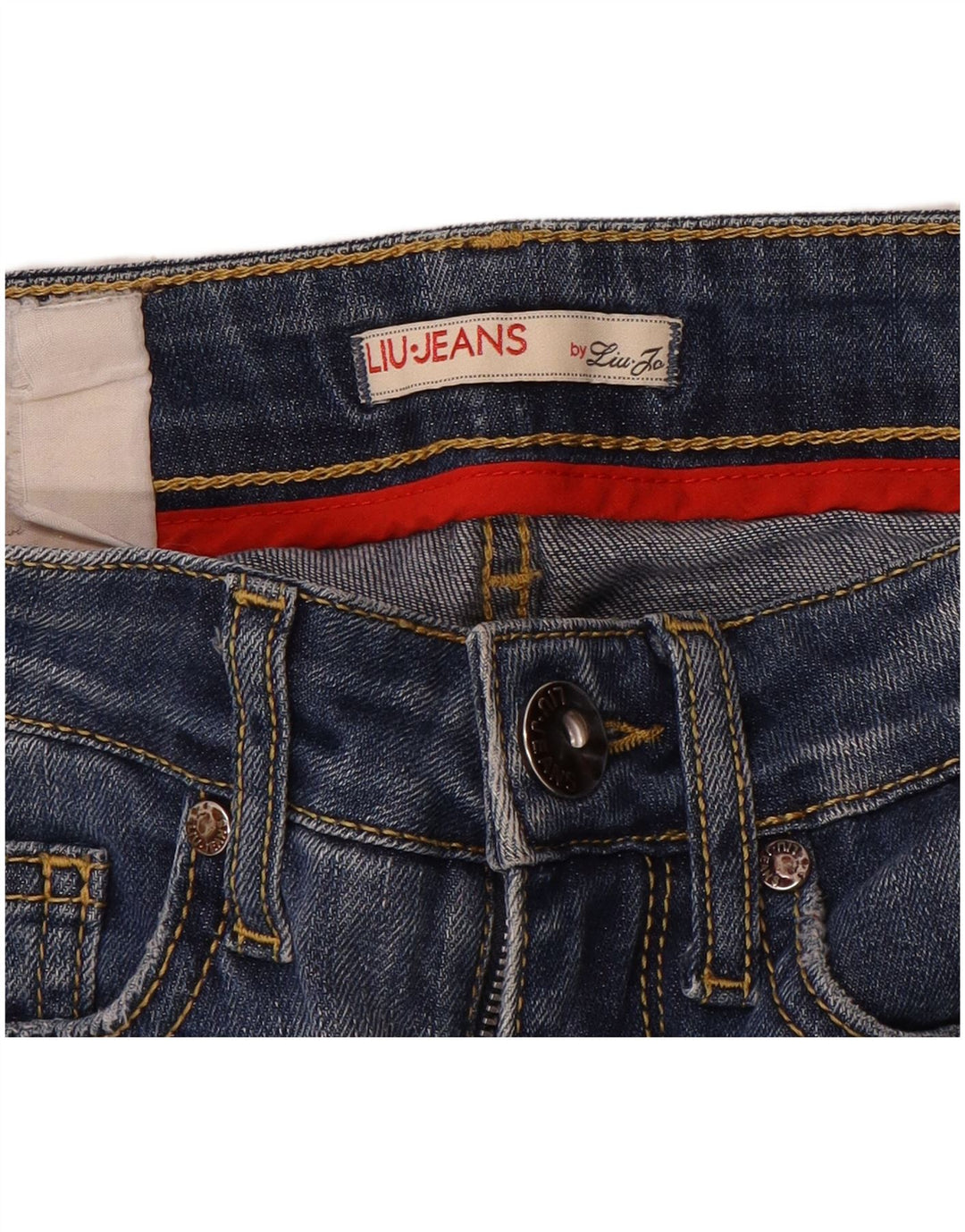 Liu Jo Jean court effet vieilli pour femme W24 L24 Bleu
