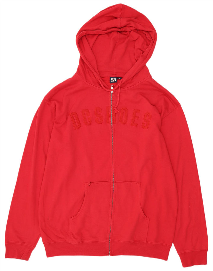 DC Pull à Capuche Zippé Graphique Homme Rouge Moyen Coton