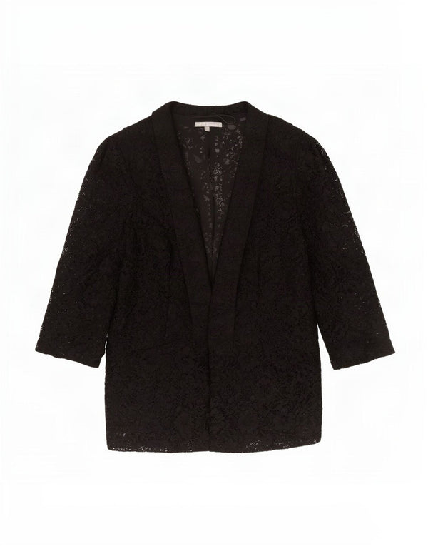 Marks & Spencer Cardigan en dentelle à manches 3/4 pour femme UK 20 2XL Noir Floral