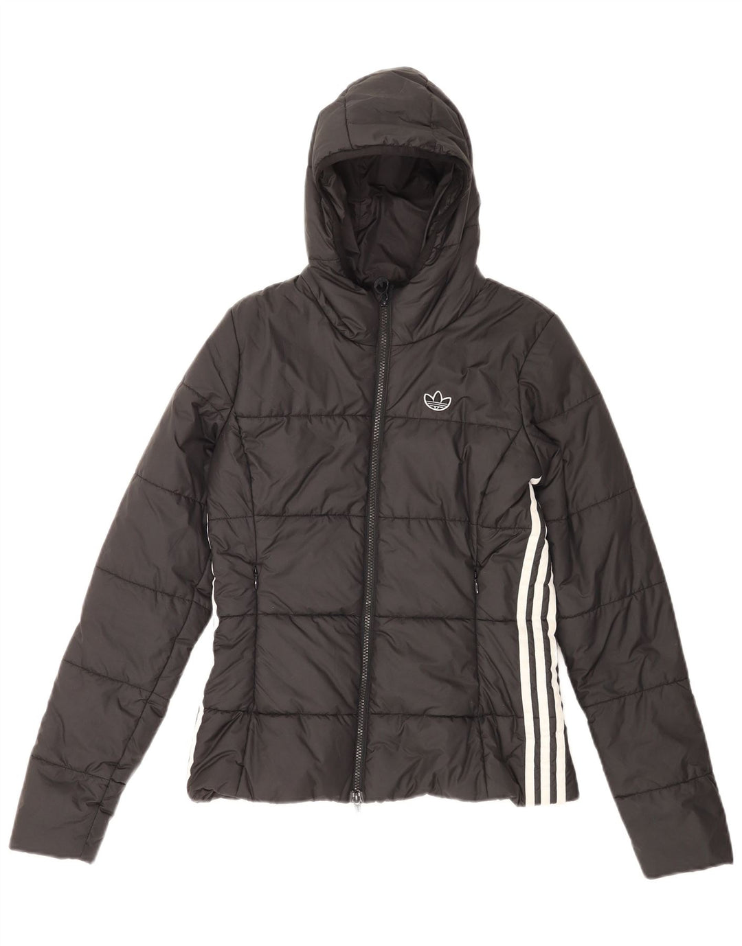 Adidas Veste rembourrée à capuche pour femme UK 8 Small Noir Polyester